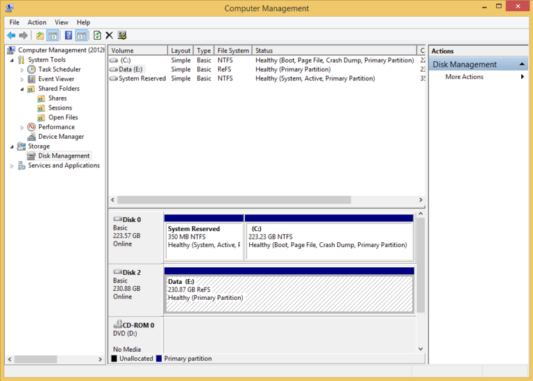 server 2012 run disk health